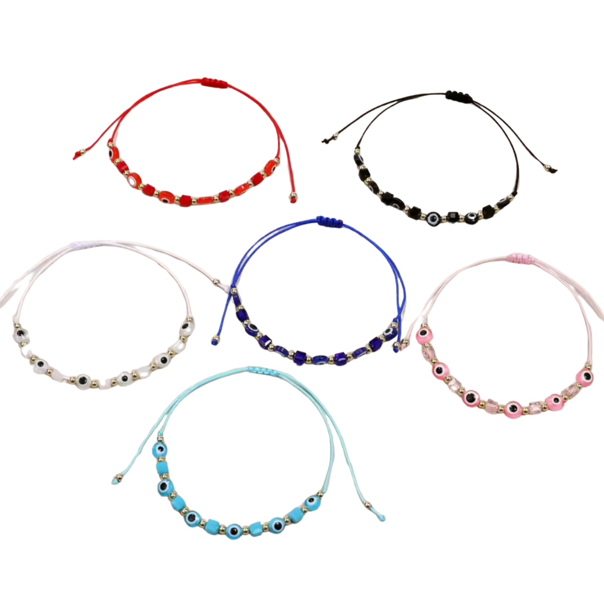 Evil Eye Hand-Knitted Bracelet