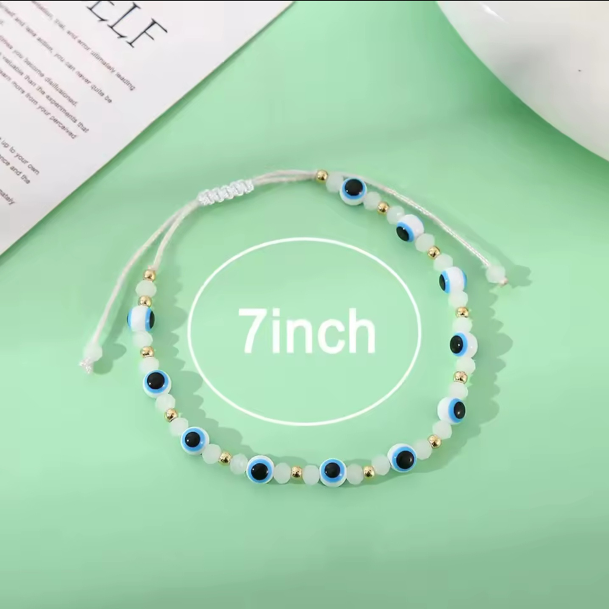 Evil Eye Hand-Knitted Bracelet