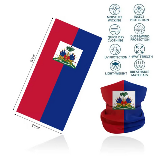 Haiti Flag Neck Gaiter Bandana