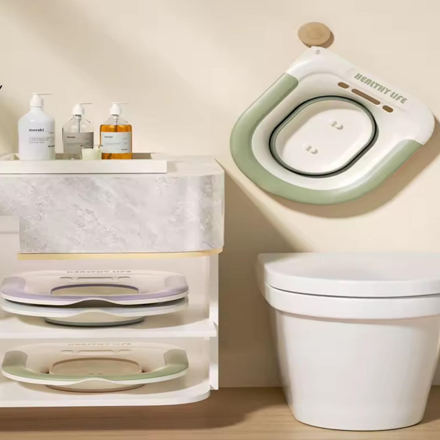 Folding Sitz Bath for Toilet