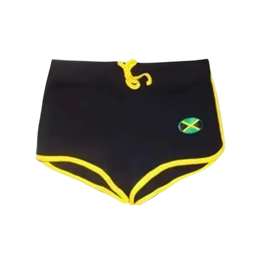 Women's Black Jamaica Letter Printed Shorts