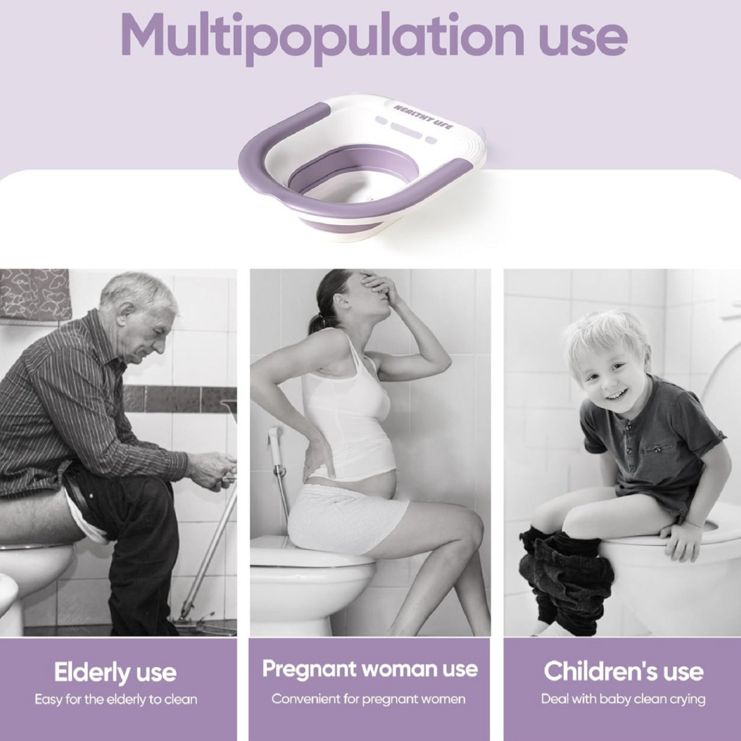 Folding Sitz Bath for Toilet