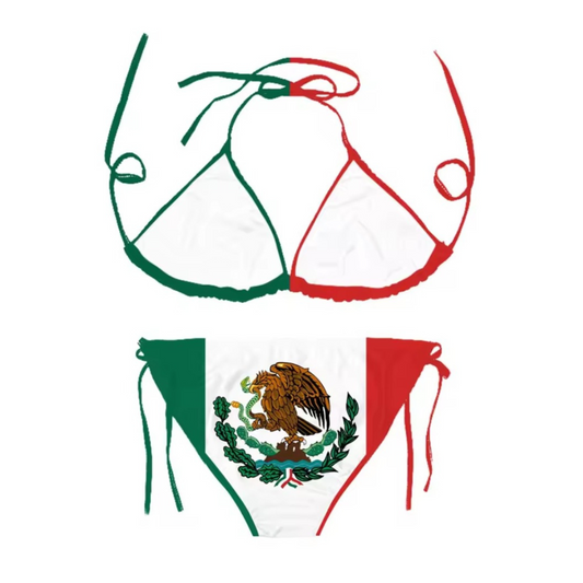 Mexico Flag Bikini Swimsuits Set