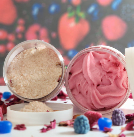 Roseberry Bath Set| Whipped Sugar Scrub & Bath Salt