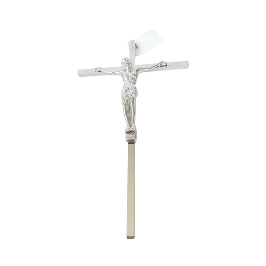 Silver Jesus Metal Crucifix – Wall Mountable Christian Decor