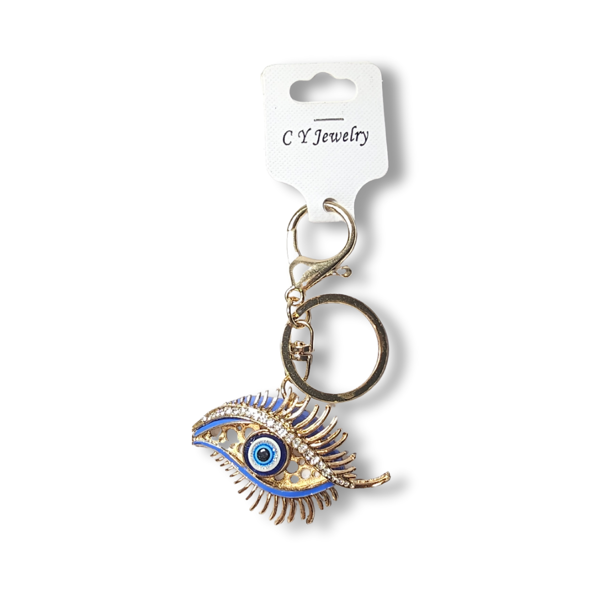 Evil Eye Rhinestone Eyelid Keychain