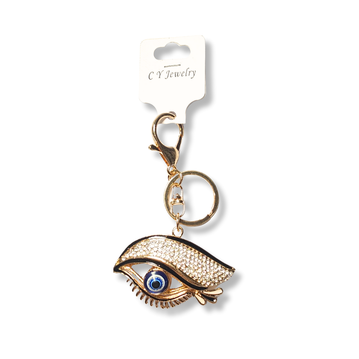 Evil Eye Rhinestone Eyelid Keychain