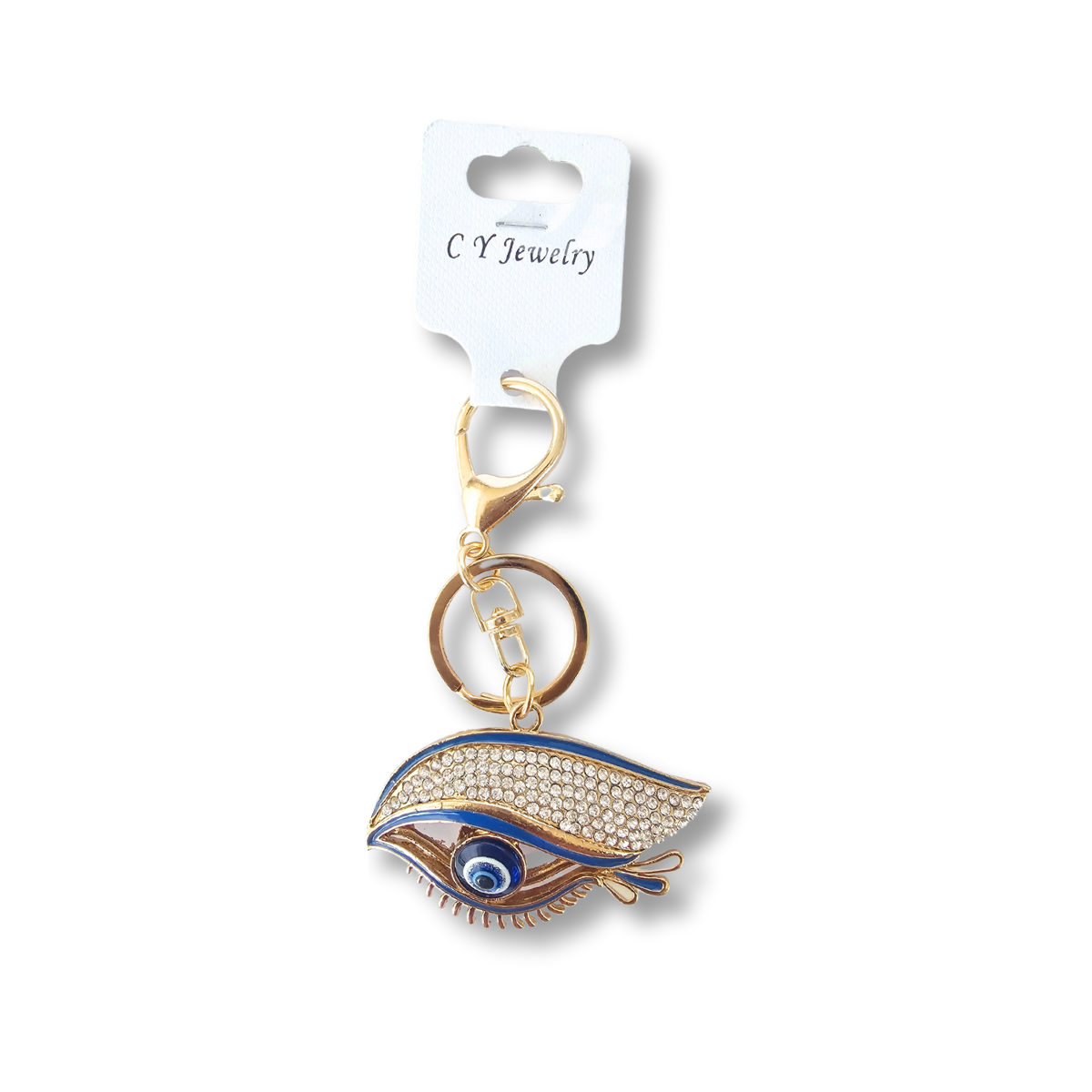 Evil Eye Rhinestone Eyelid Keychain