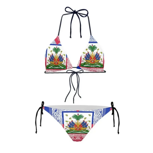 Haiti Flag Two-Piece Bikini Set