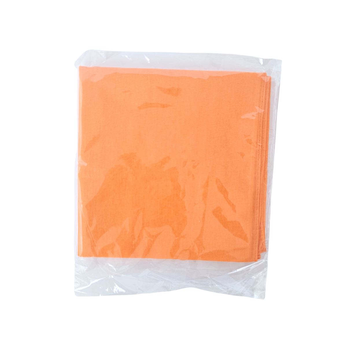 Orange fabric Spiritual Mouchwa
in clear packaging on a white background