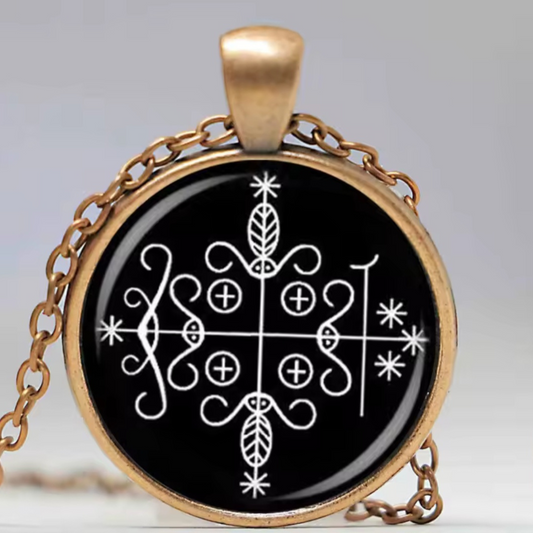 Papa Legba Glass Cabochon Pendant Necklace