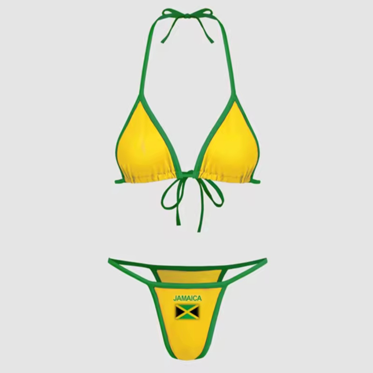 Yellow Jamaica Flag Bikini Swimsui