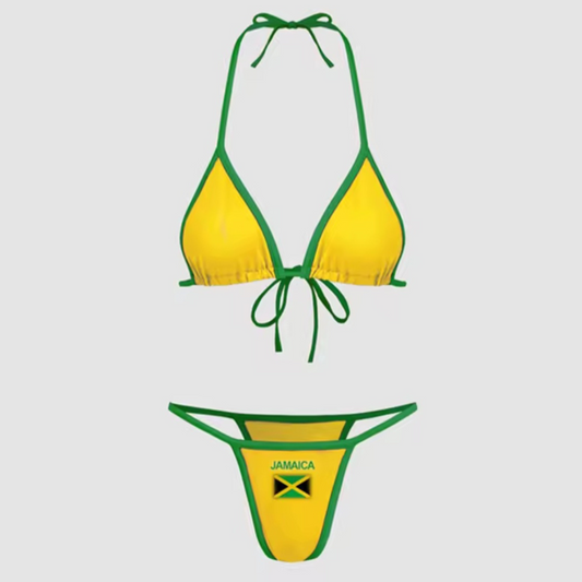 Yellow Jamaica Flag Bikini Swimsui