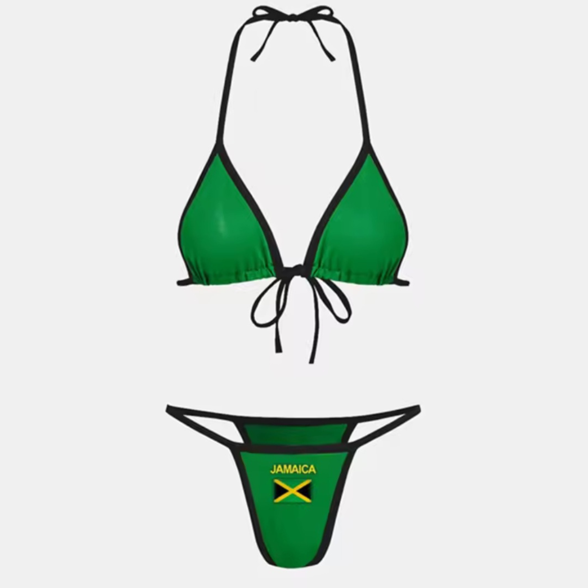 Green Jamaica Flag Bikini Swimsui