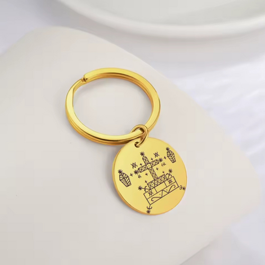Gold Guede Veve Keychain