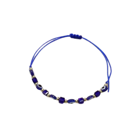 Evil Eye Hand-Knitted Bracelet