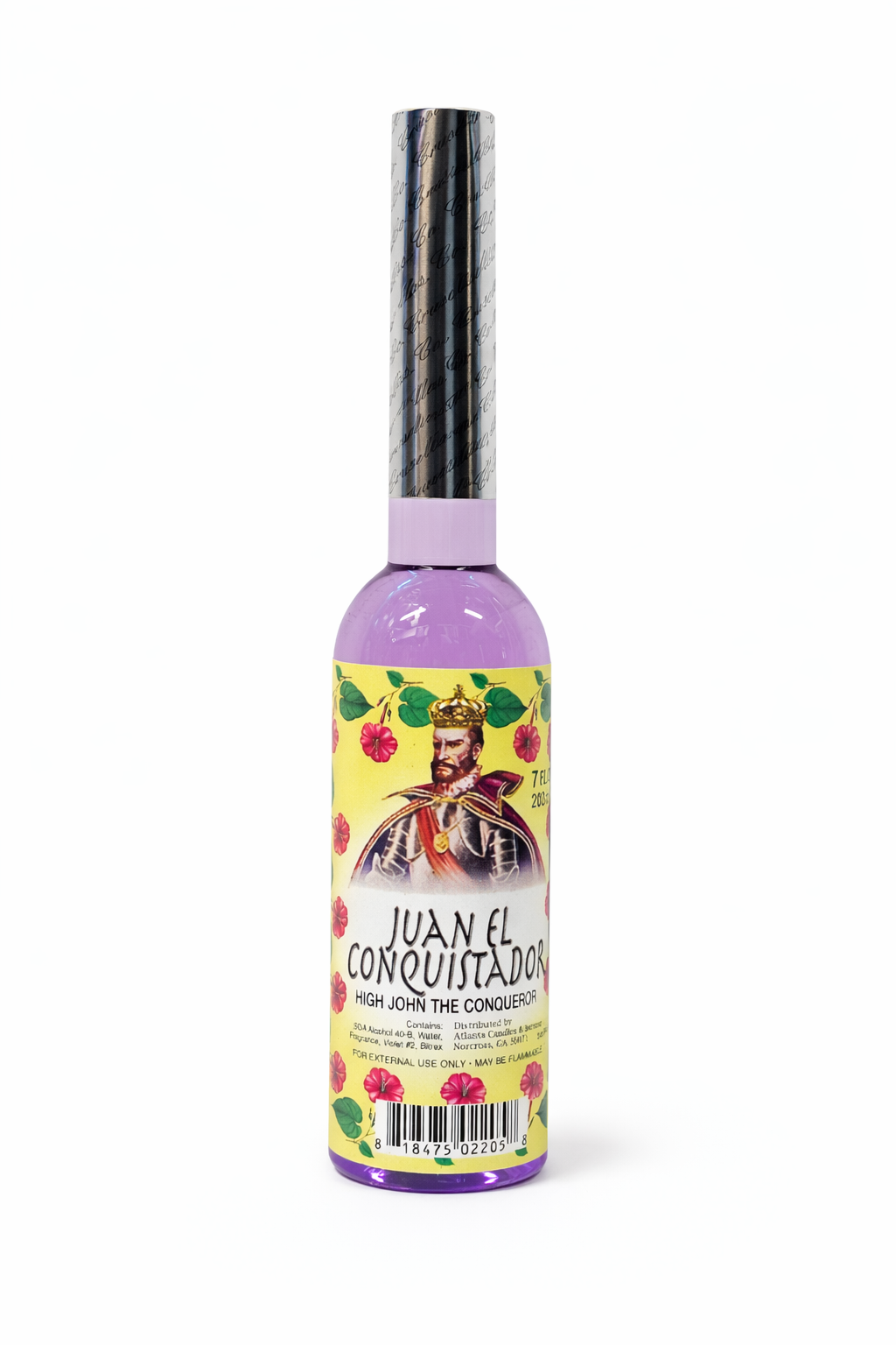 Bottle of 'Juan el Conquistador' on a white background
