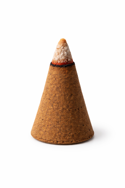 Incense cone on a white background