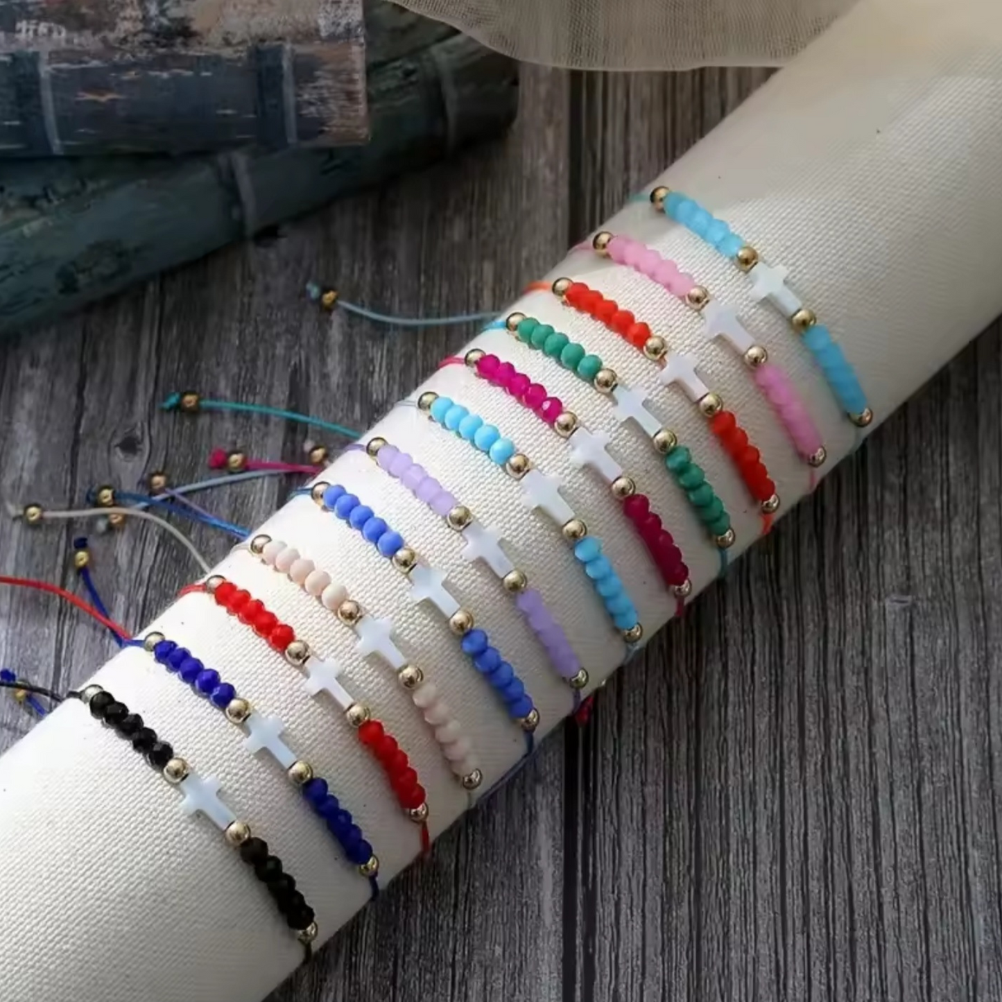 Bohemian Style Woven Cross Bracelet 
