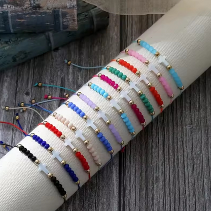 Bohemian Style Woven Cross Bracelet 