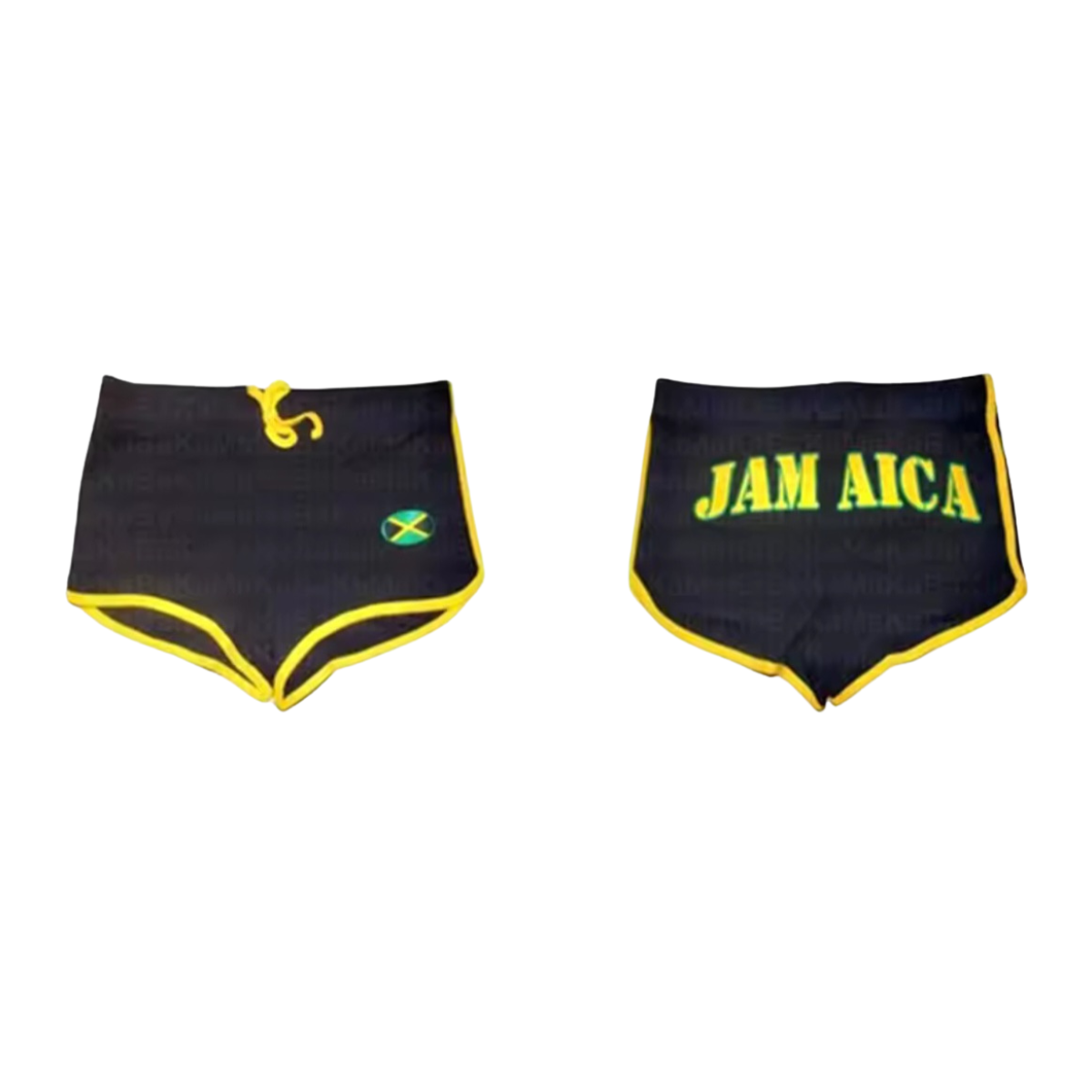 Women's Black Jamaica Letter Printed Shorts