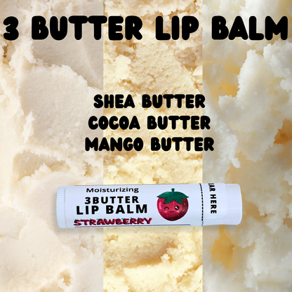 3 Butter Strawberry Lip Balm