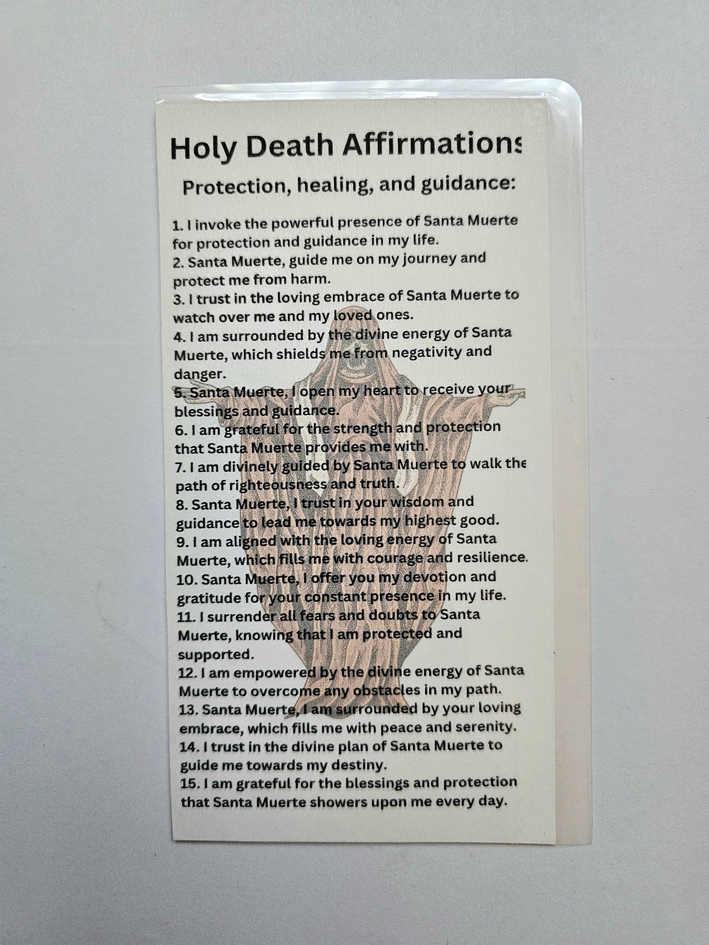 Holy Death Affirmation Card