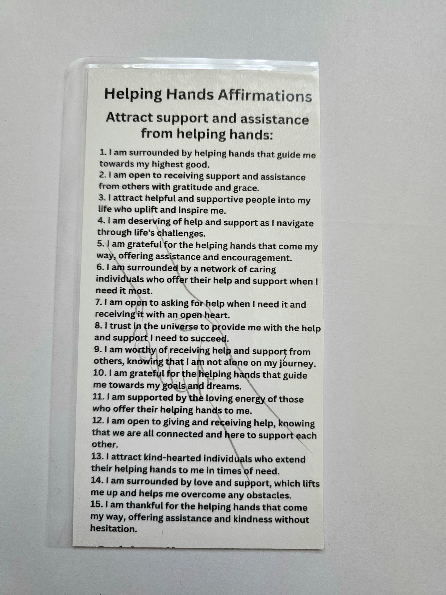 Helping Hands Affirmation Card