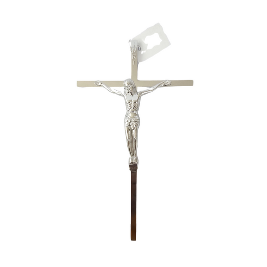 Silver Jesus Metal Crucifix – Wall Mountable Christian Decor