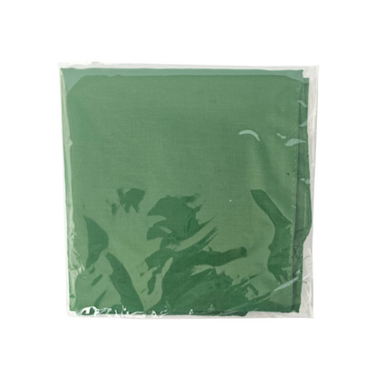 Green fabric Spiritual Mouchwa
 in clear packaging on a white background