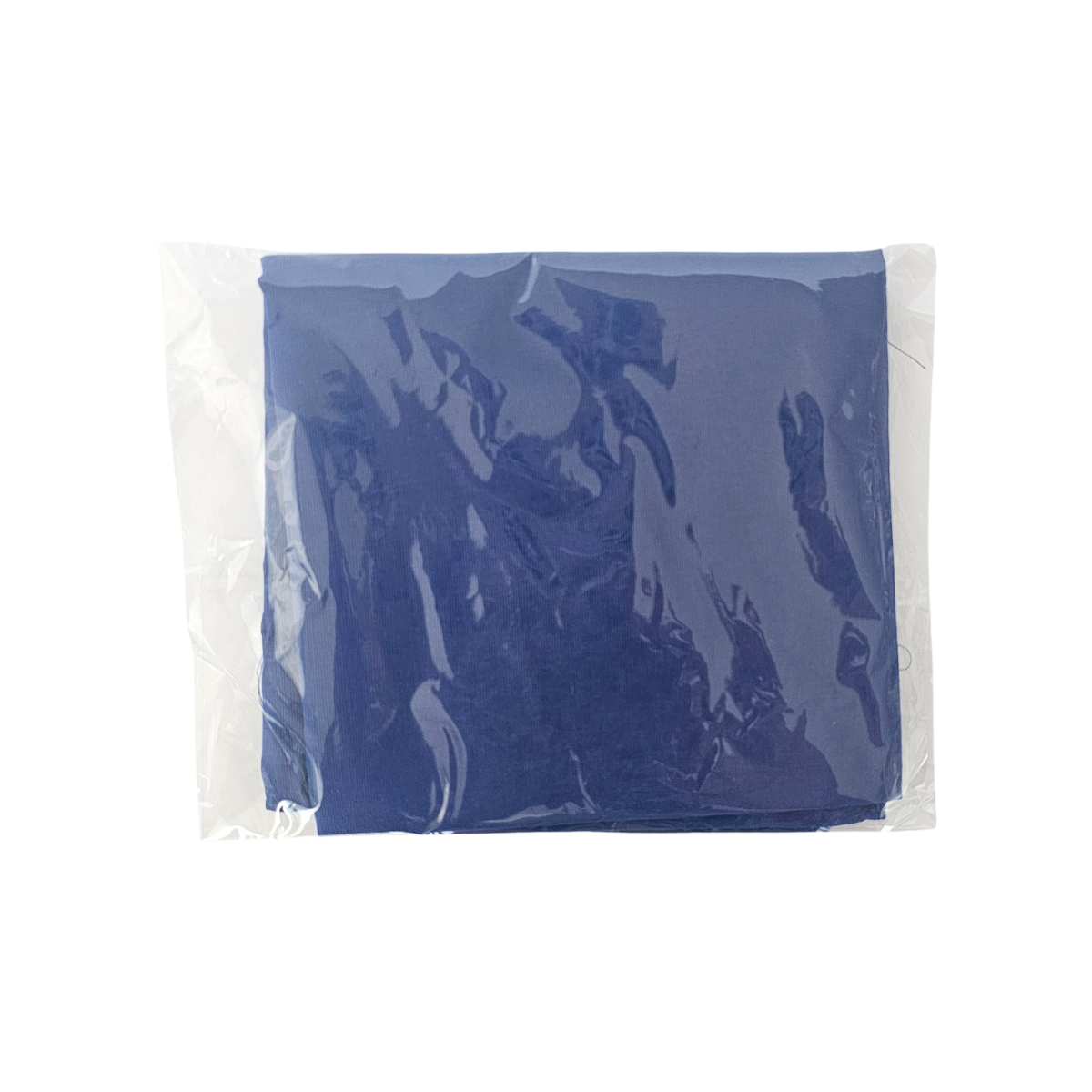 Blue fabric Spiritual Mouchwa
 in clear packaging on a white background