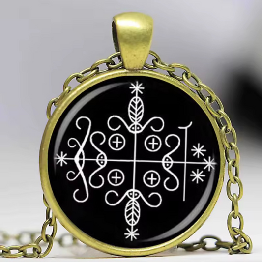 Papa Legba Glass Cabochon Pendant Necklace