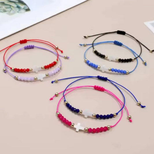 Bohemian Style Woven Cross Bracelet 