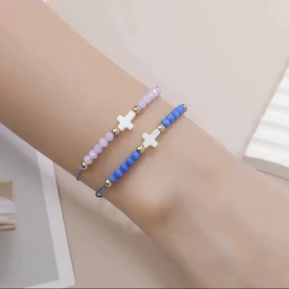Bohemian Style Woven Cross Bracelet 