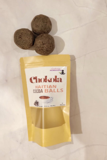 Haitian Cocoa Balls / Chocolate Balls 100% Raw Natural - 3 Chokola Balls