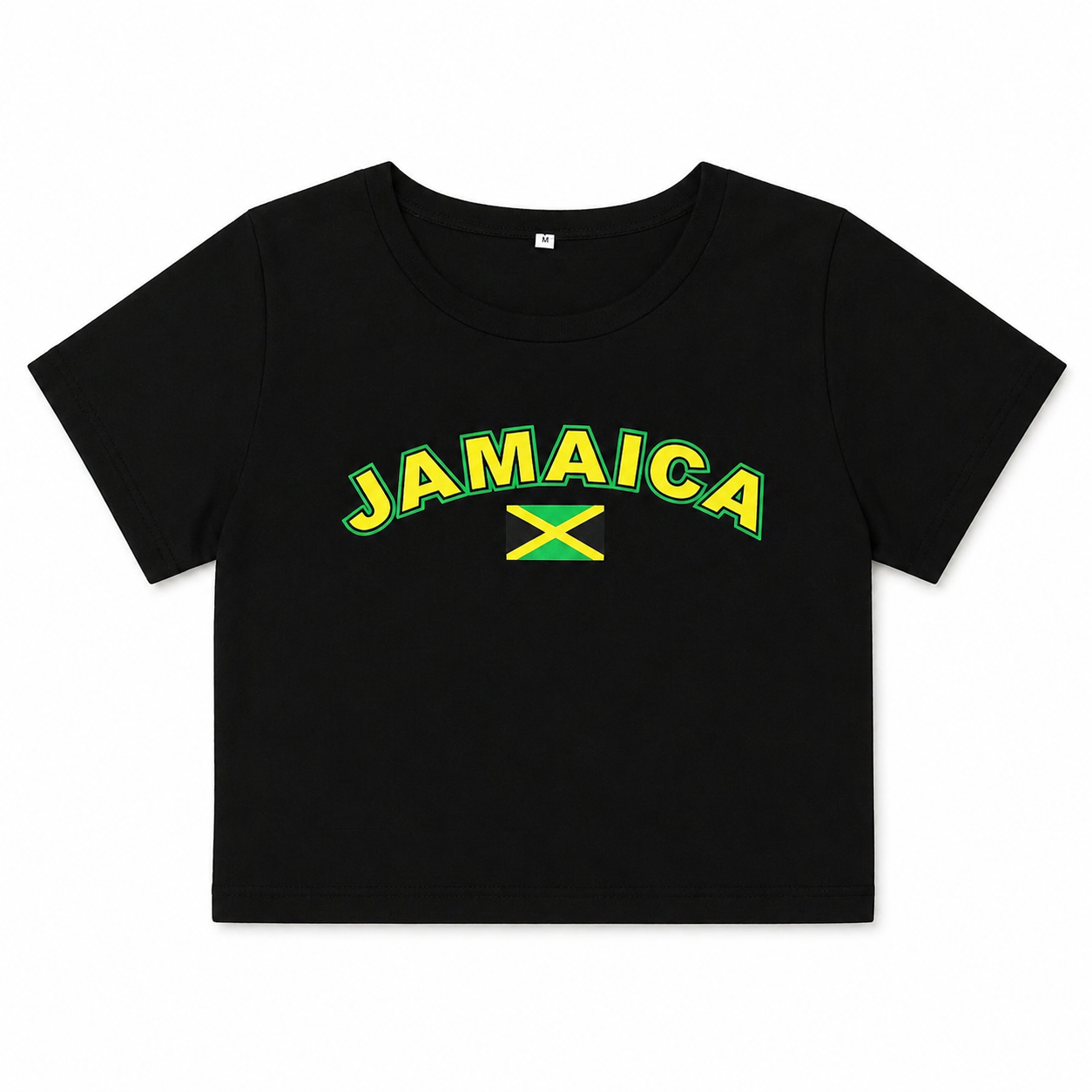 Jamaican Crop top on plain background 