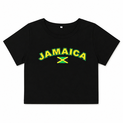 Jamaican Crop top on plain background 