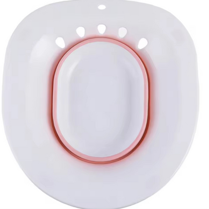 Folding Pink Sitz Bath for Toilet