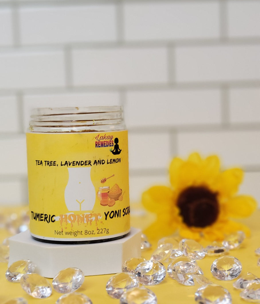 Turmeric Honey Yoni Scrub with Tea Tree, Lavender and Lemon Essential Oil