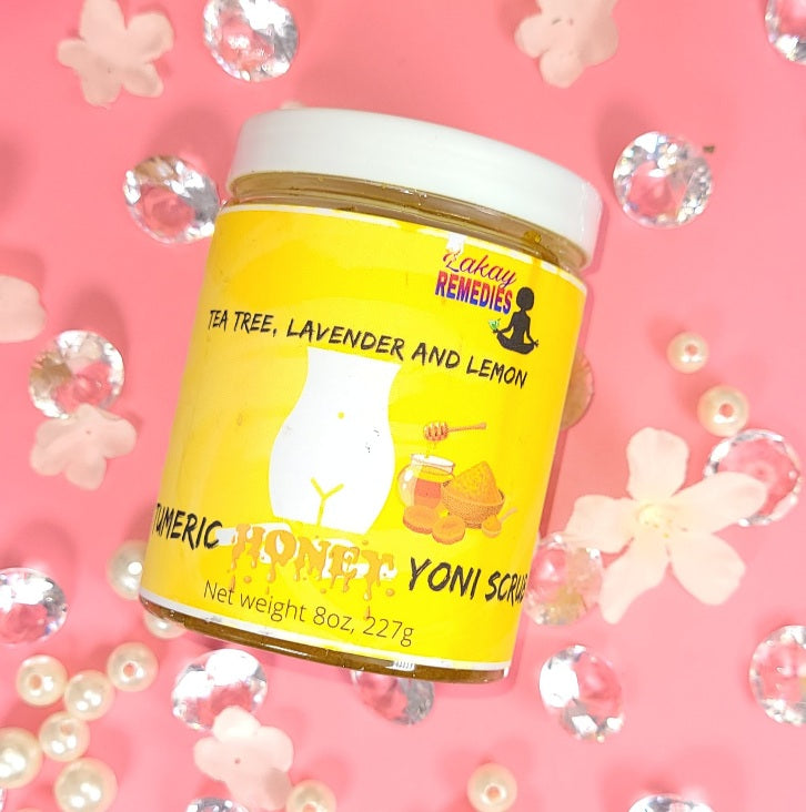 Turmeric Honey Yoni Scrub with Tea Tree, Lavender and Lemon Essential Oil