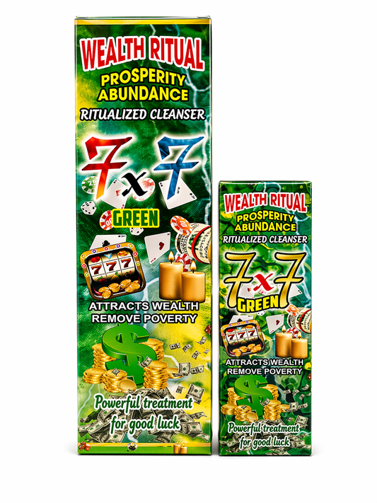 Two boxes of Wealth Ritual Prosperity Abundance with colorful graphics and text on a white background.
