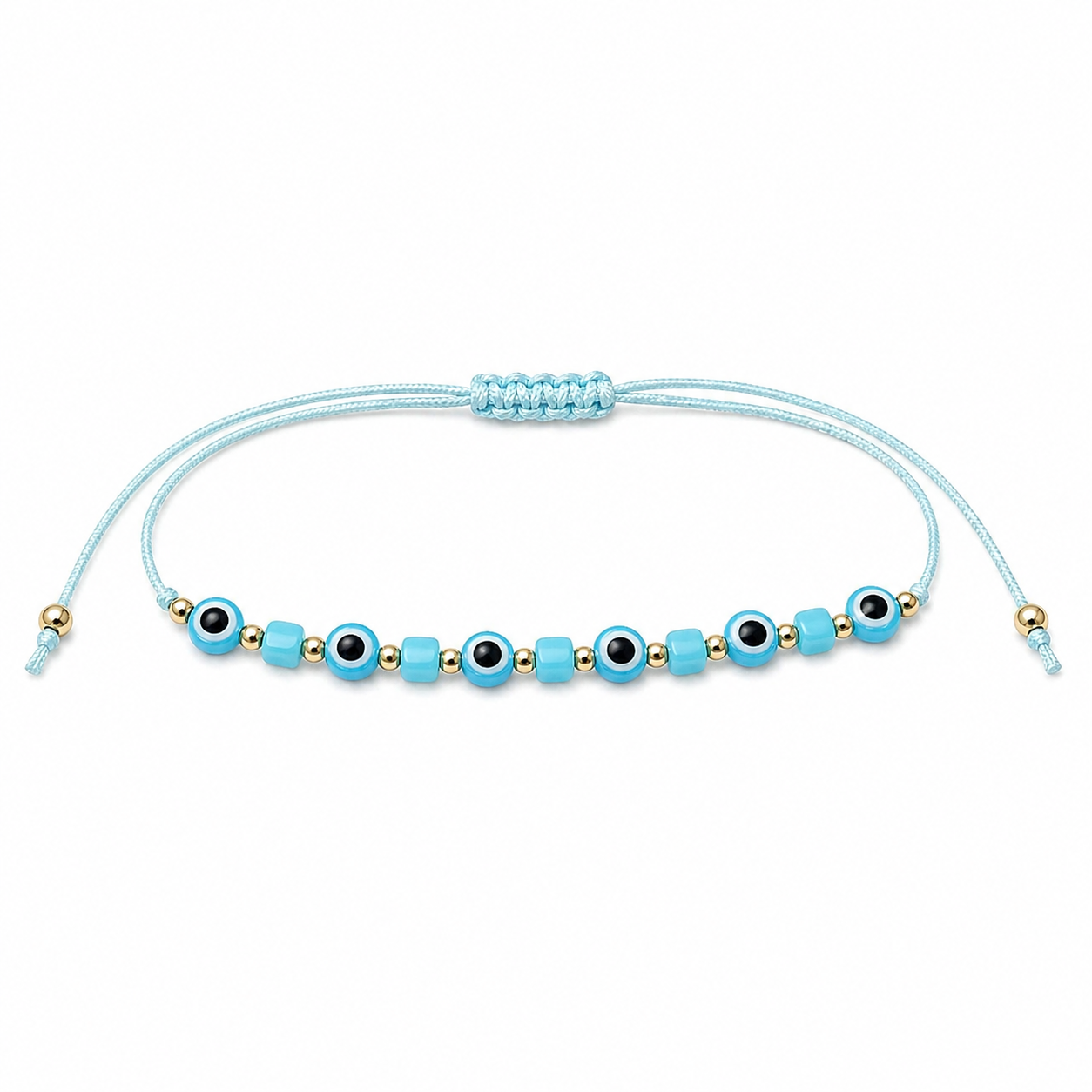 Blue evil eye bead bracelet 