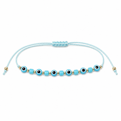 Blue evil eye bead bracelet 