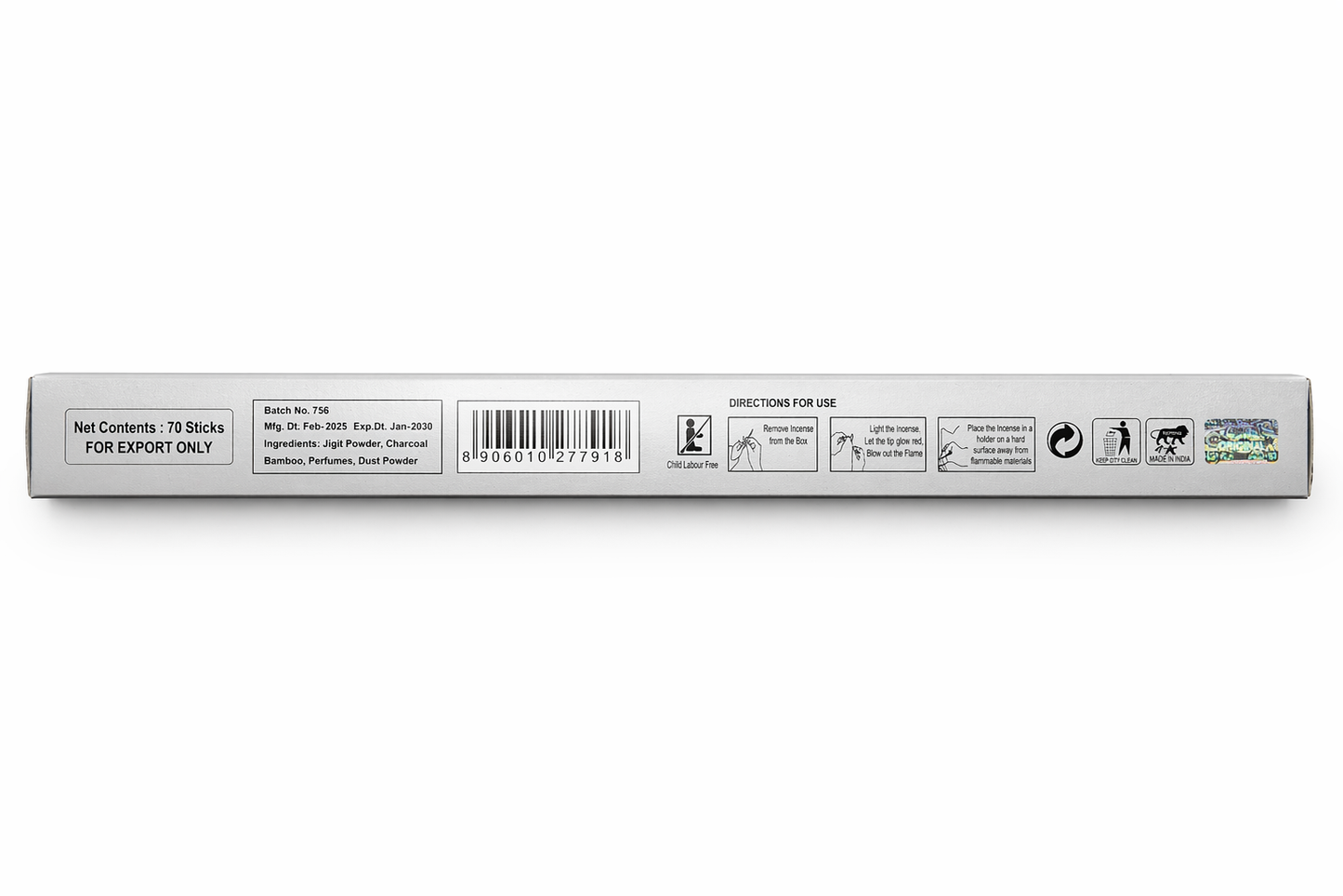 Back of a product packaging with text and barcodes on a white background