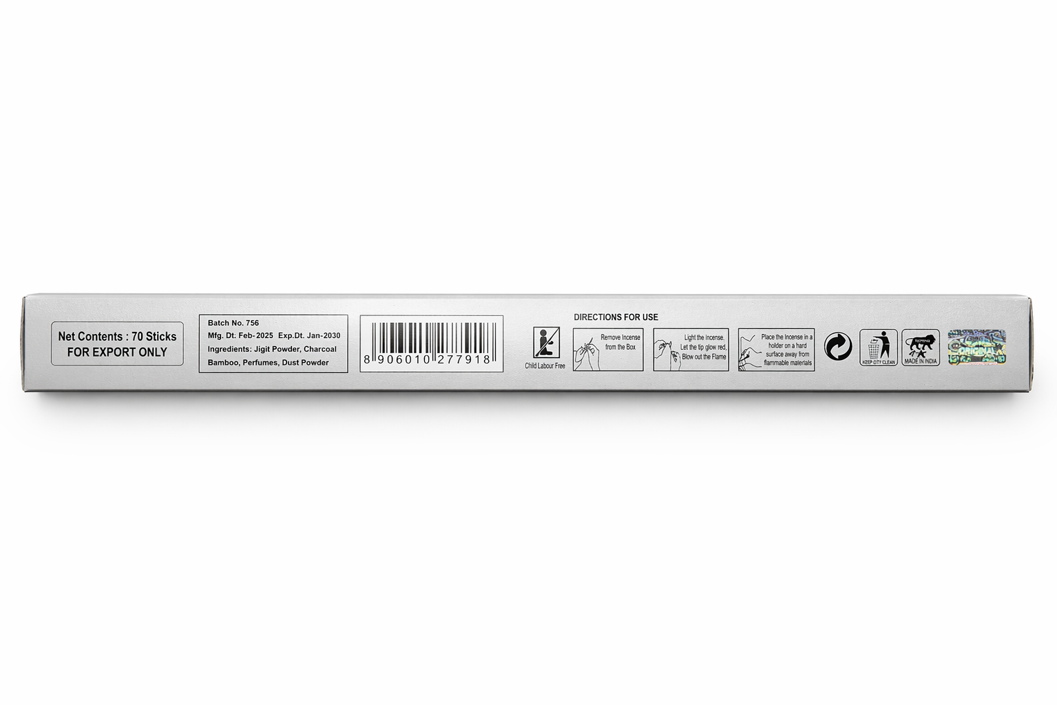 Back of a product packaging with text and barcodes on a white background
