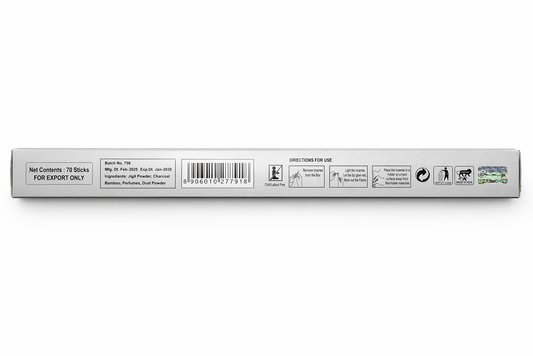 Back of a product packaging with text and barcodes on a white background