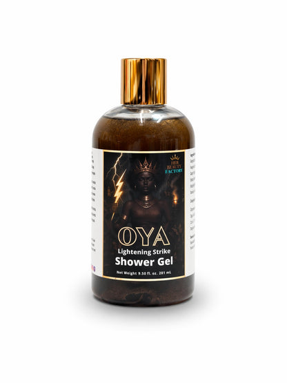 OYA Lightening Strike Shower Gel bottle on a white background