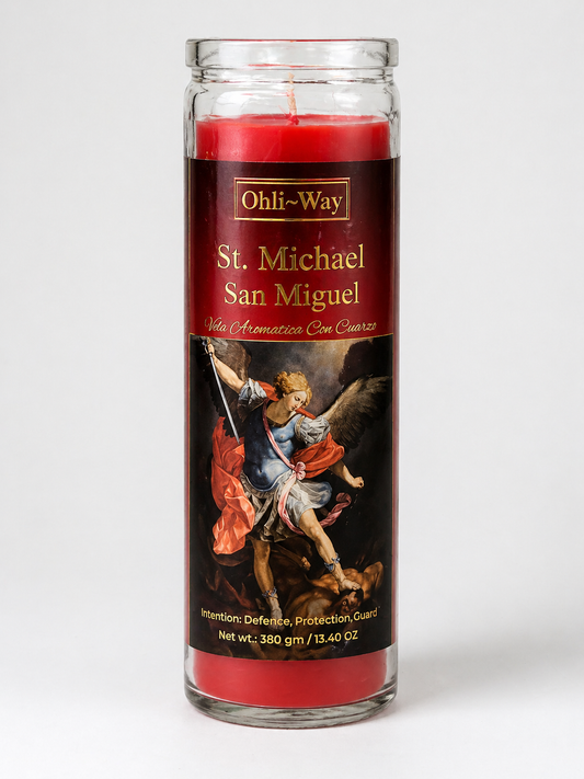 St. Michael Crystal Intention Prepared Candle