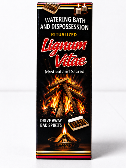 Product packaging with fire design and text on a white background