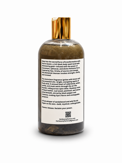 Bottle with gold cap and label on a white background